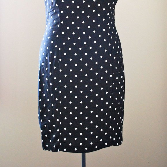 90s black and white polka dot mini dress (S/M) - Picture 3 of 7